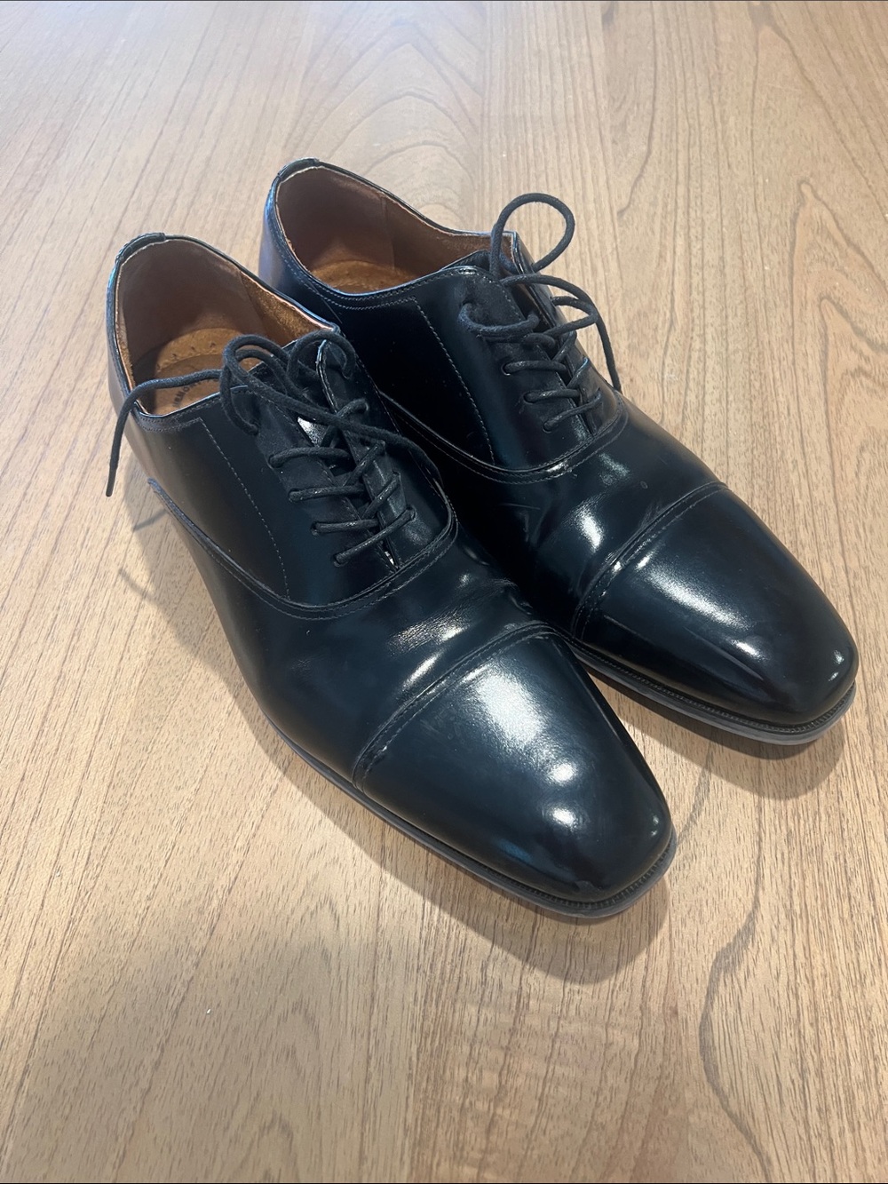 Florsheim Black Leather Cap-Toe Oxford Dress Shoes - Men's 12D